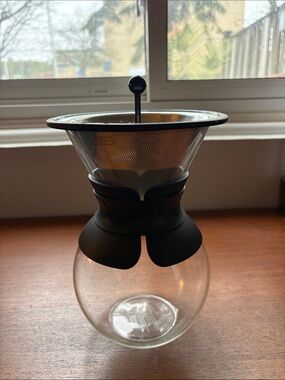 BODUM - Glass Pour-Over Coffee Maker with Stainless Steel Filter